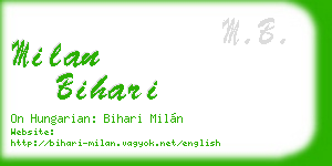 milan bihari business card