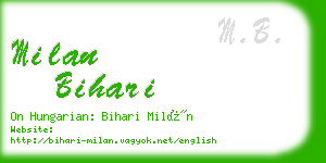 milan bihari business card